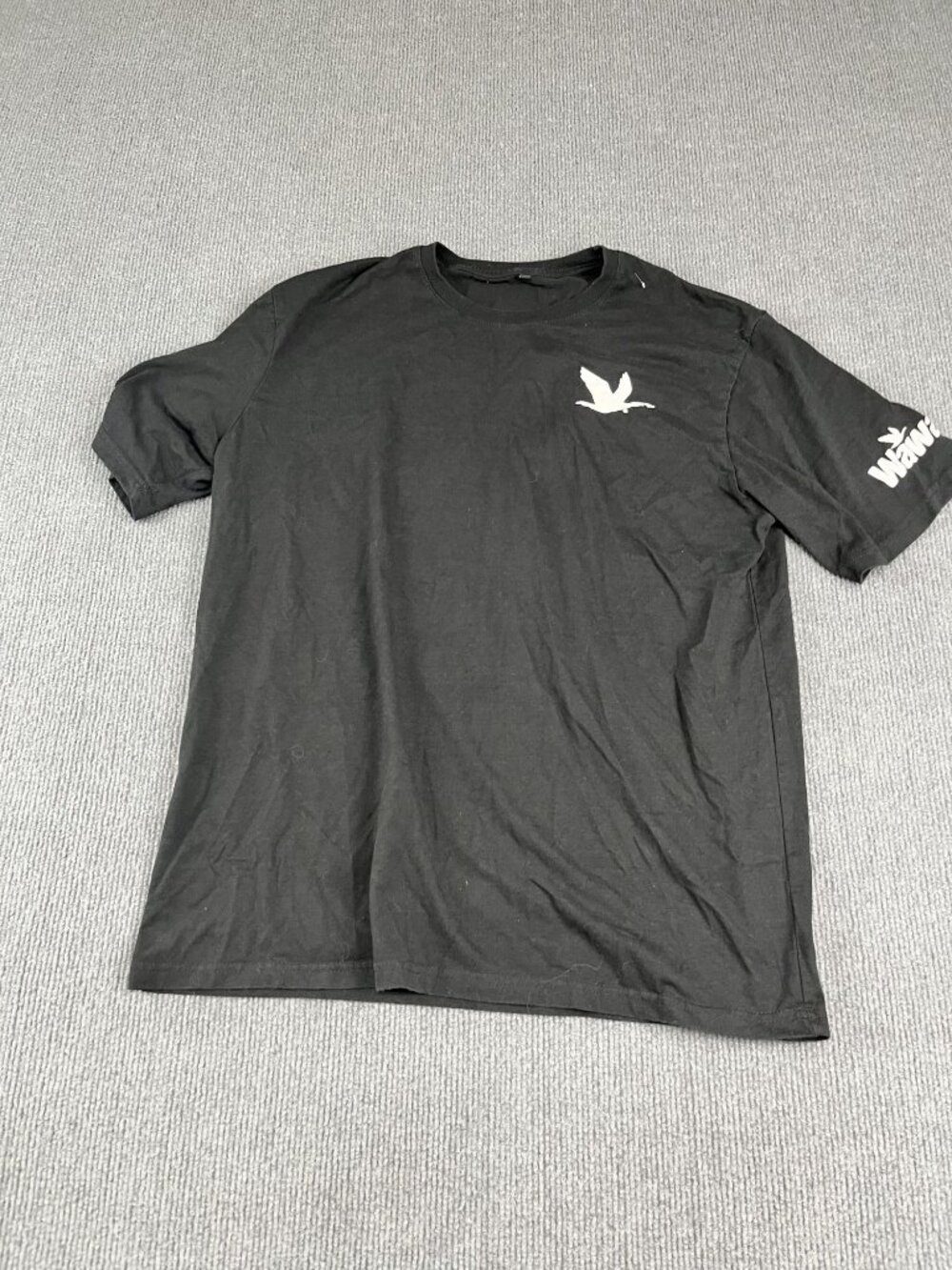 Wawa Mens Black T-Shirt White Goose Logo Short Sleeve L